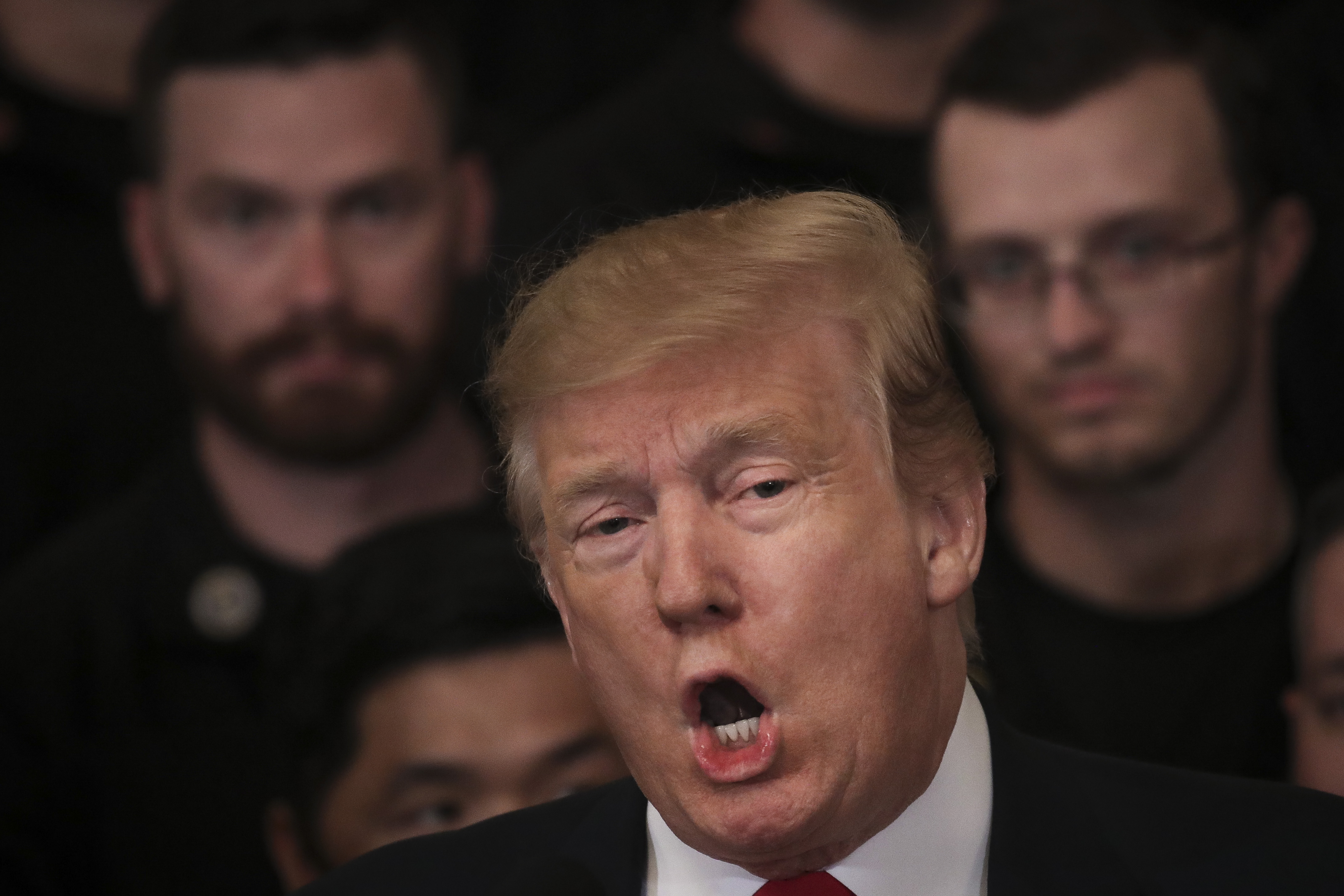 WASHINGTON, DC - APRIL 18: U.S. President Donald Trump speaks during an event recognizing the Wounded Warrior Project Soldier Ride in the East Room of the White House, April 18, 2019 in Washington, DC. Today the Department of Justice released special counsel Robert Mueller’s redacted report on Russian election interference in the 2016 U.S. presidential election. (Photo by Drew Angerer/Getty Images)