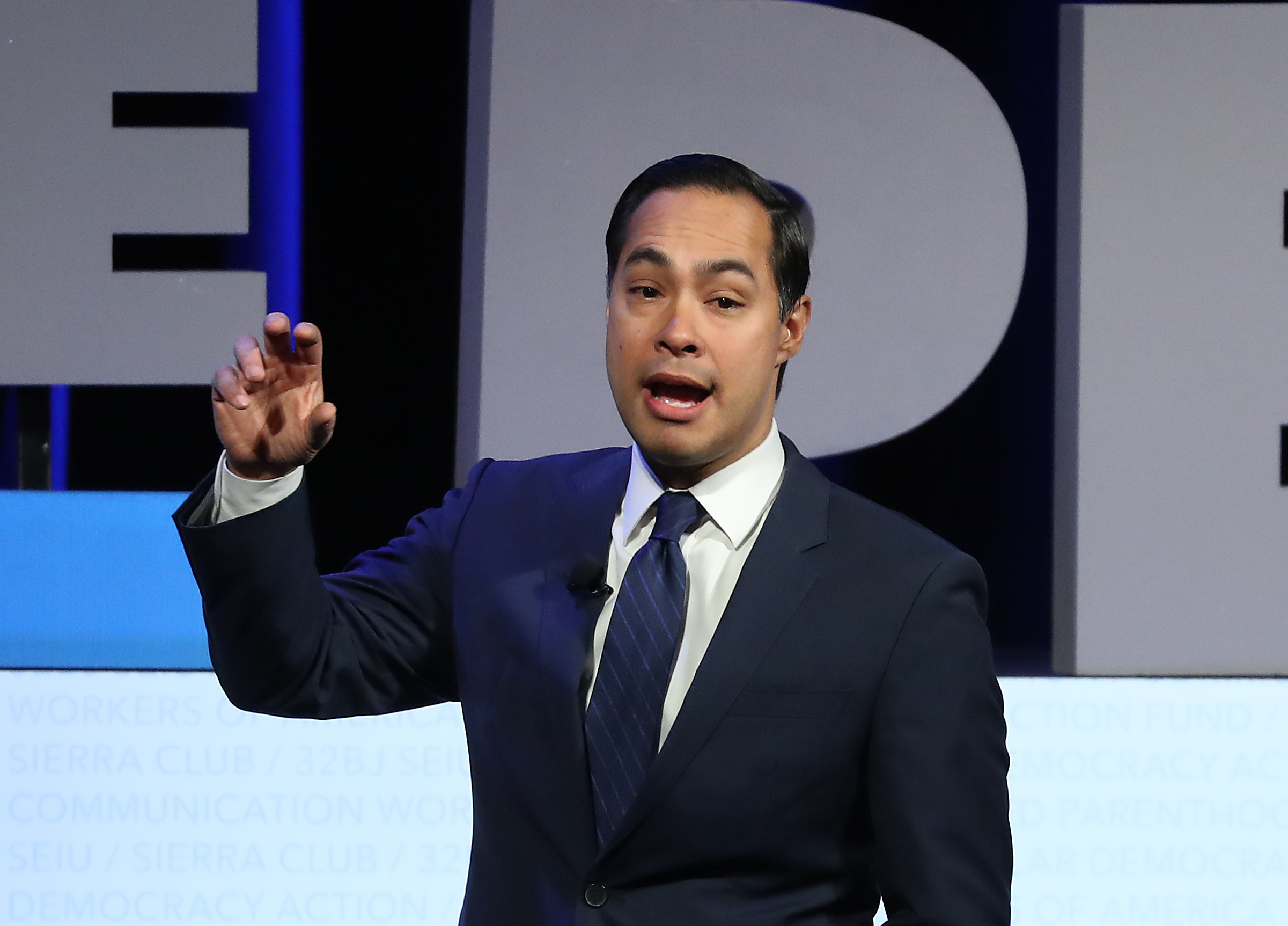 Former HUD secretary Julian Castro speaks at the “We the People" summit featuring 2020 presidential candidates, at the Warner Theatre on April 1, 2019 in Washington, DC. (Photo Credit: Mark Wilson/Getty Images)