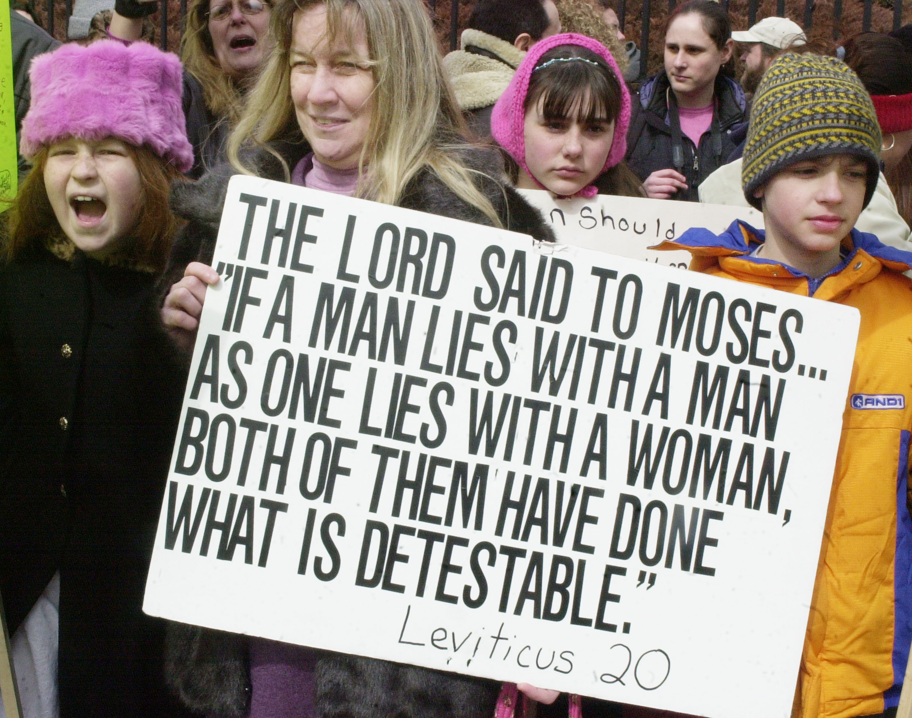 Anti-gay protestors in 2004 (Photo by Michael Springer/Getty Images)