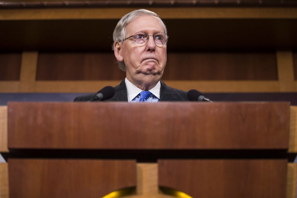 Senate Majority Leader Mitch McConnell (R-KY), just before the Senate confirmed Neil Gorsuch to the Supreme Court in April 2017.