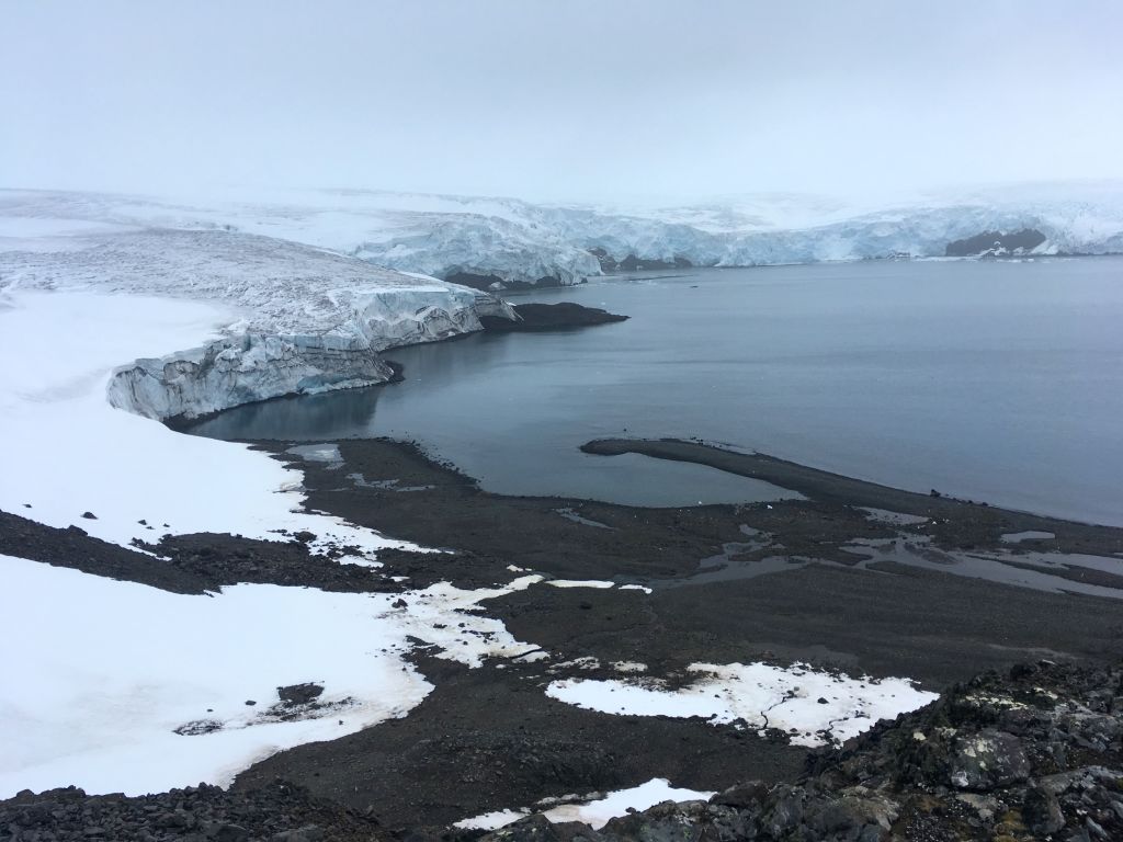 Antarctica's Collins glacier has retreated in the last 10 years and shows signs of fragility in this February 2, 2018 photo. CREDIT: MATHILDE BELLENGER/AFP/Getty Images.