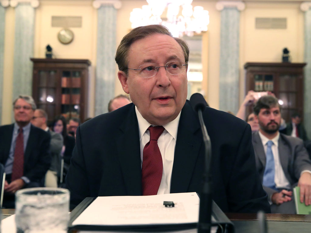 Barry Lee Myers participates in his Senate Commerce, Science and Transportation Committee confirmation hearing to become administrator of the National Oceanic and Atmospheric Administration, on Capitol Hill, November 29, 2017 in Washington, DC. (Photo by Mark Wilson/Getty Images)