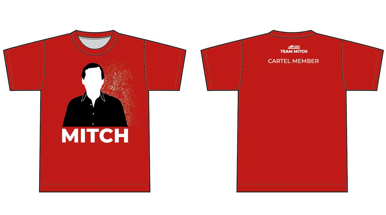 Sen. Mitch McConnell (R-KY) is fundraising for re-election by selling "Cocaine Mitch" t-shirts