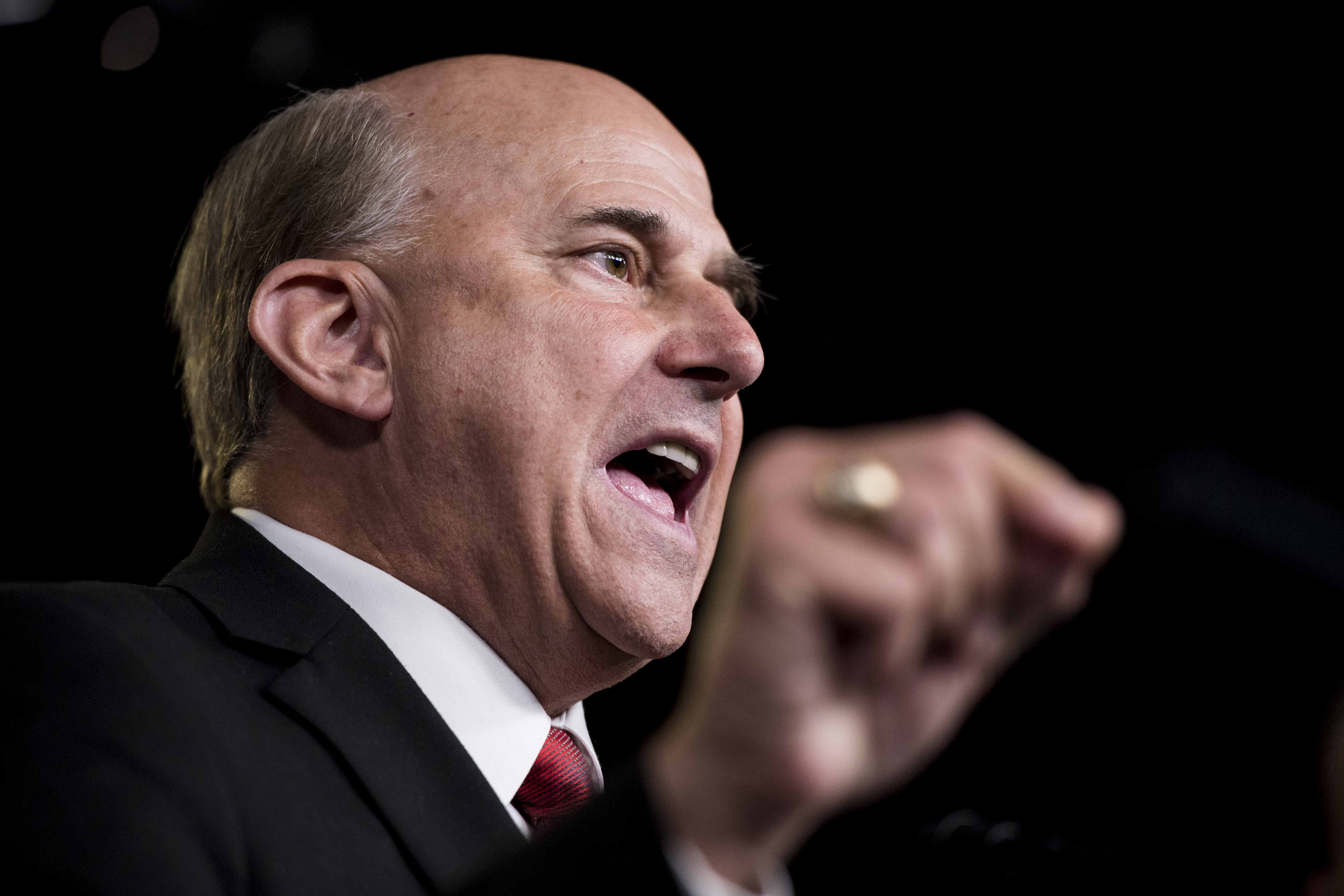 UNITED STATES - SEPTEMBER 6: Rep. Louie Gohmert, R-Texas, participates in the press conference calling on President Trump to declassify the Carter Page FISA applications on Thursday, Sept. 6, 2018. (Photo By Bill Clark/CQ Roll Call)