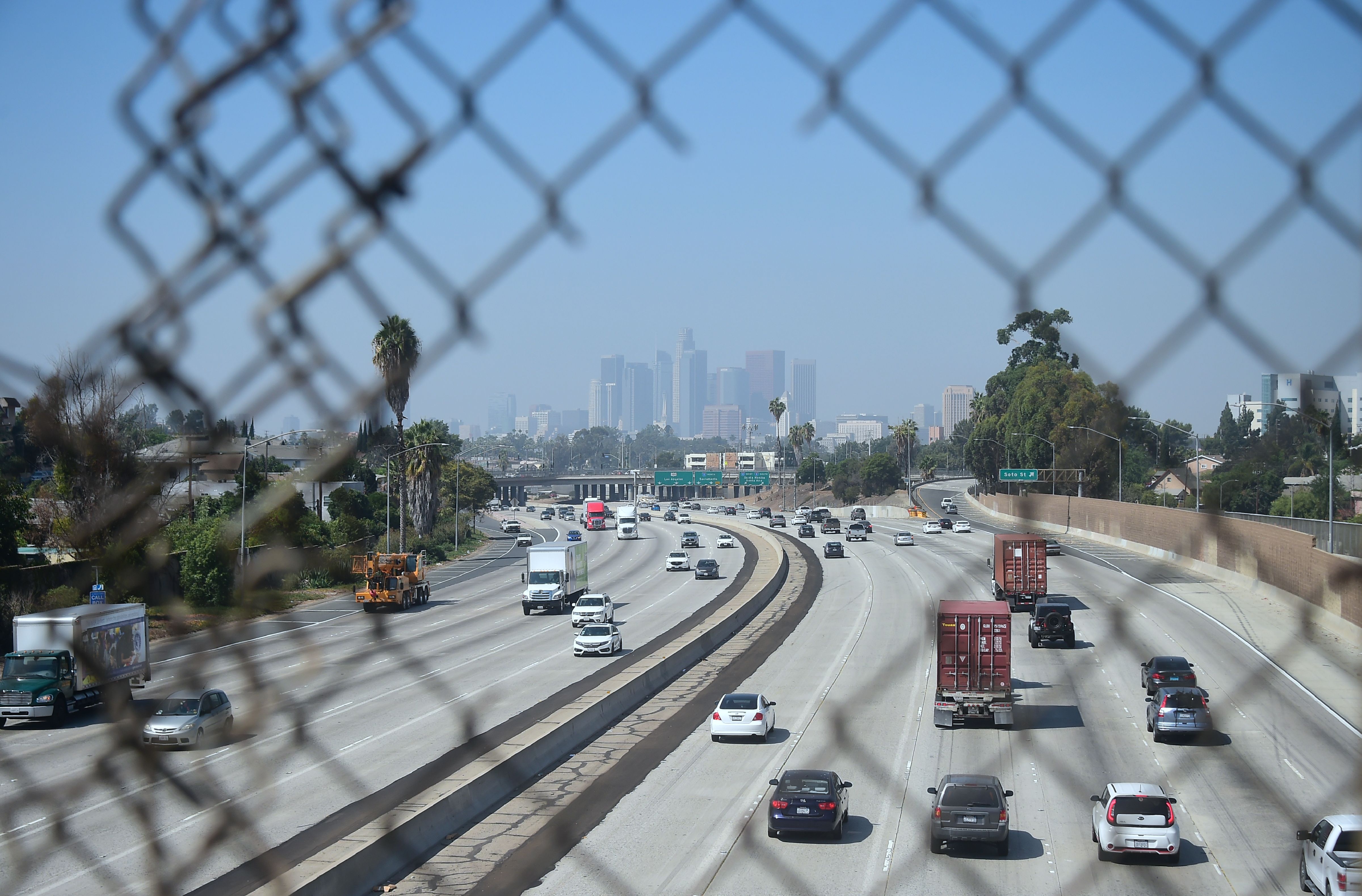 Smog in Los Angeles, California. CREDIT: FREDERIC J. BROWN/AFP/Getty Images