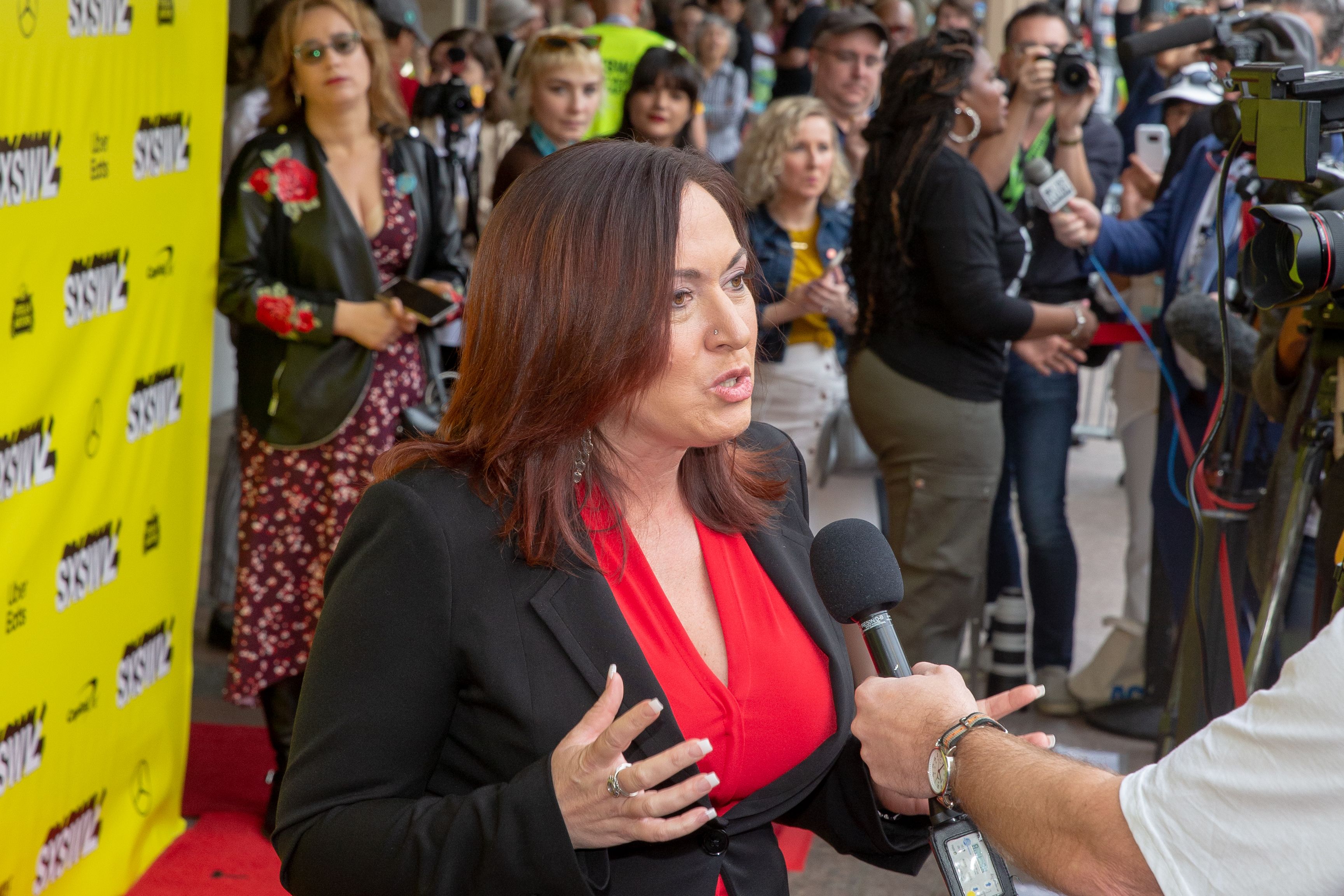 Amy Vilela attends Knock Down The House movie premiere during the 2019 SXSW conference and Festivals at the Paramount Theatre on March 10, 2019 in Austin, Texas. (Photo by SUZANNE CORDEIRO / AFP) (Photo credit should read SUZANNE CORDEIRO/AFP/Getty Images)