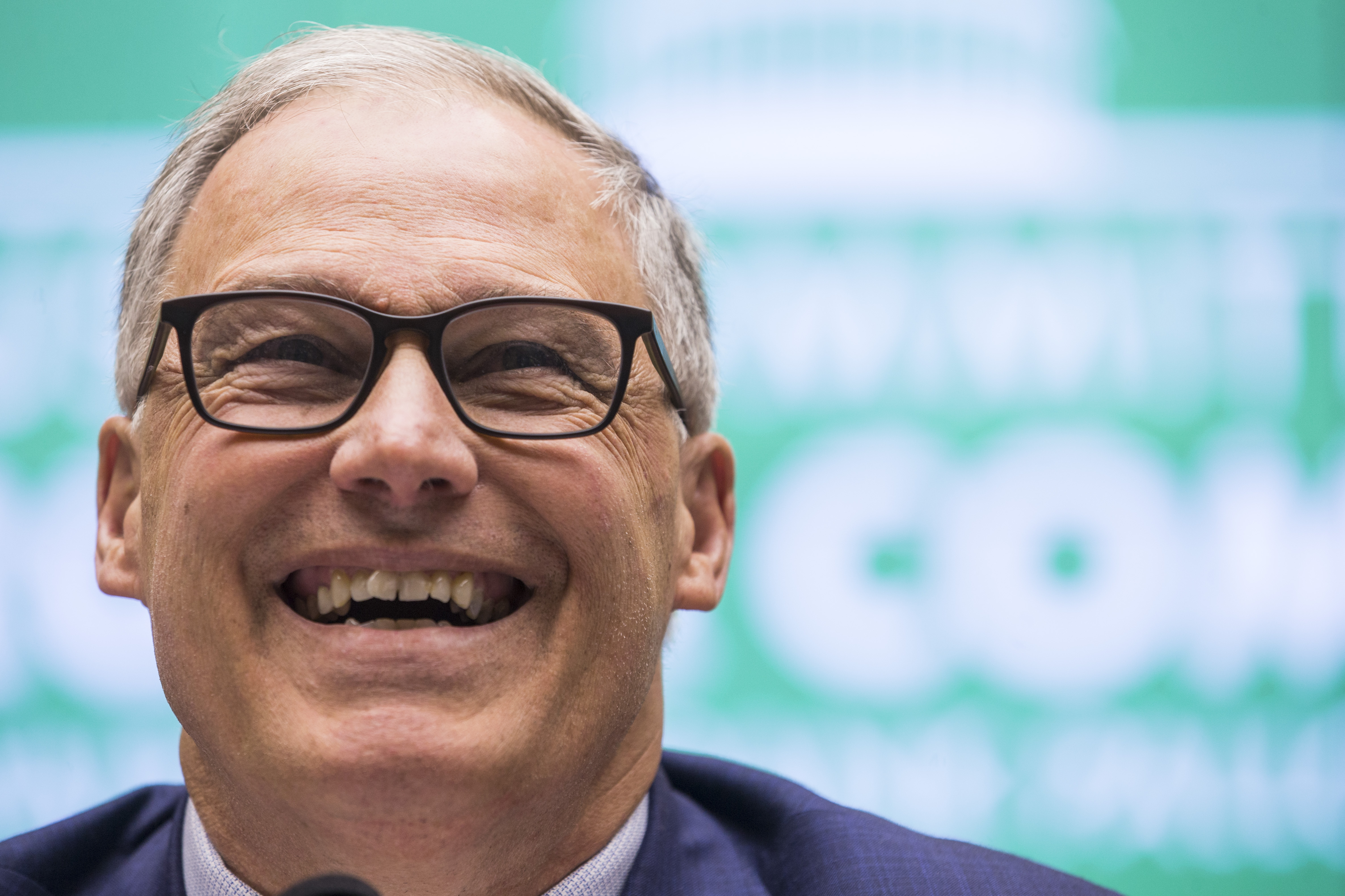 Gov. Jay Inslee (D-WA) testifies during a House Energy and Commerce Environment and Climate Change Subcommittee hearing on Capitol Hill on April 2, 2019 in Washington, DC. CREDIT: Zach Gibson/Getty Images