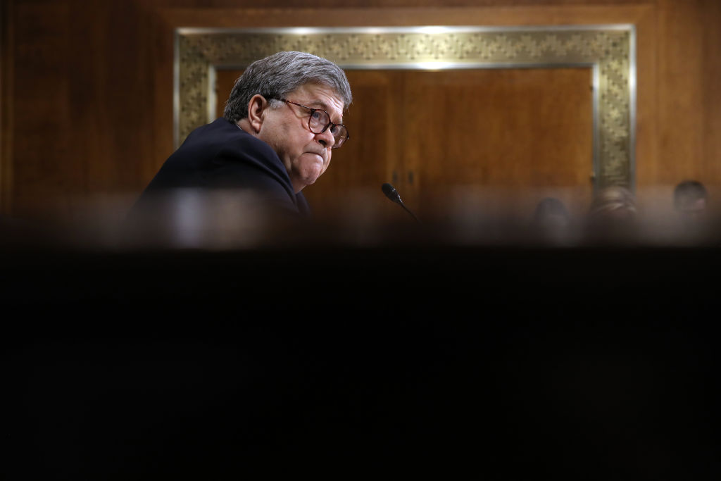 Attorney General William Barr testifies before the Senate Judiciary Committee May 1, 2019 in Washington, DC. Barr testified on the Justice Department's investigation of Russian interference with the 2016 presidential election. (Photo credit: Win McNamee/Getty Images)