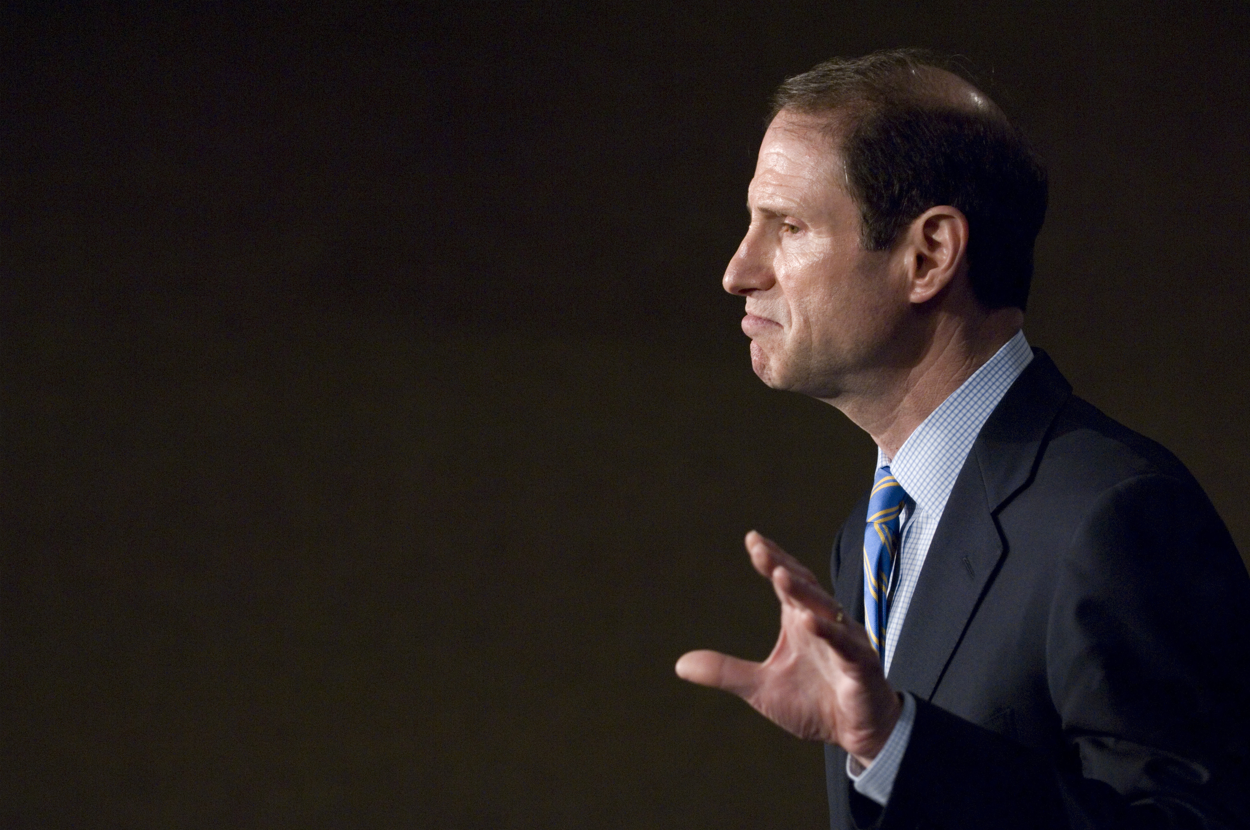 Sen. Ron Wyden (D-OR) holds a news conference in this June 11, 2007, file photo.CREDIT: Bill Clark/Roll Call/Getty Images