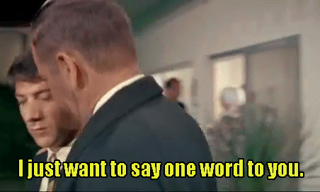 A scene from The Graduate. CREDIT: Giphy