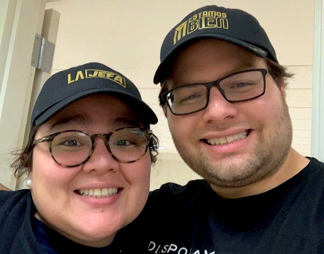 Surey Miranda (left) with her husband Victor Martinez (right). CREDIT: Victor Martinez