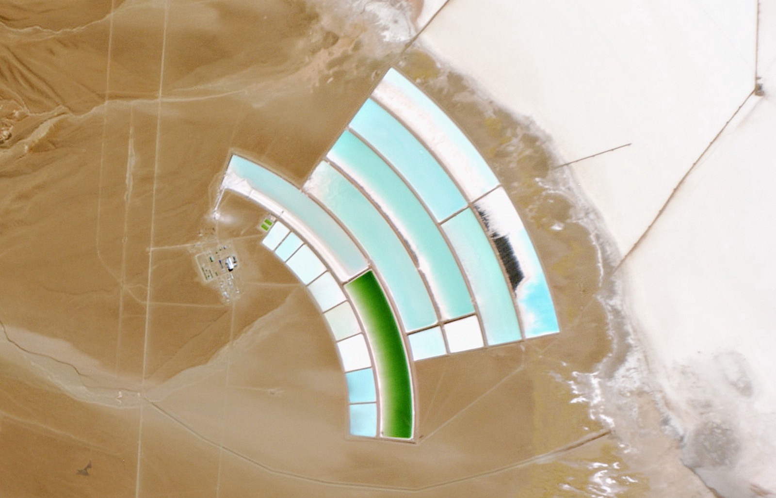 The Salar de Olaroz lithium mine in Argentina as viewed from space. (Photo credit: Planet Labs, Inc.)