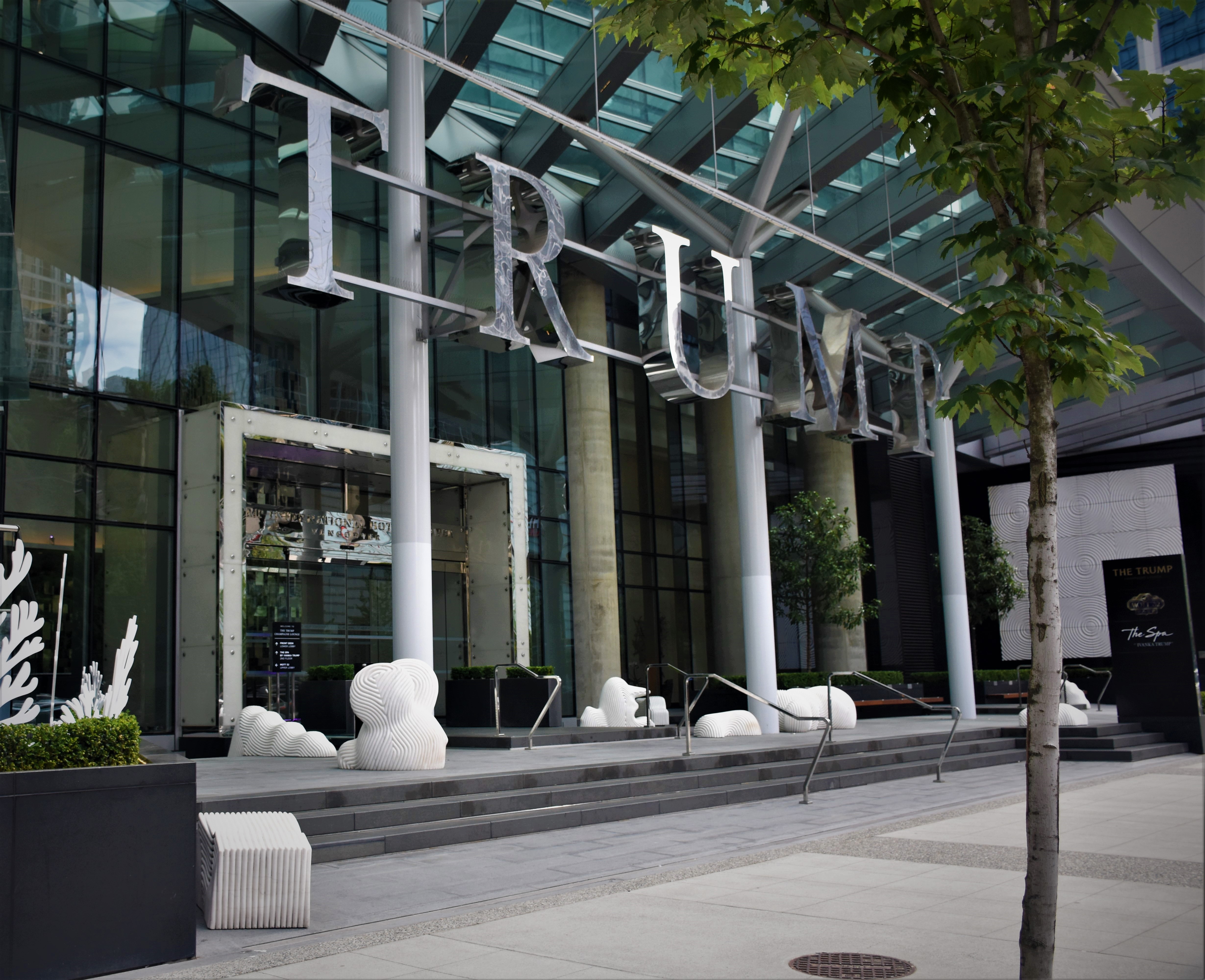Trump's Vancouver property doesn't hide its namesake. CREDIT: CASEY MICHEL