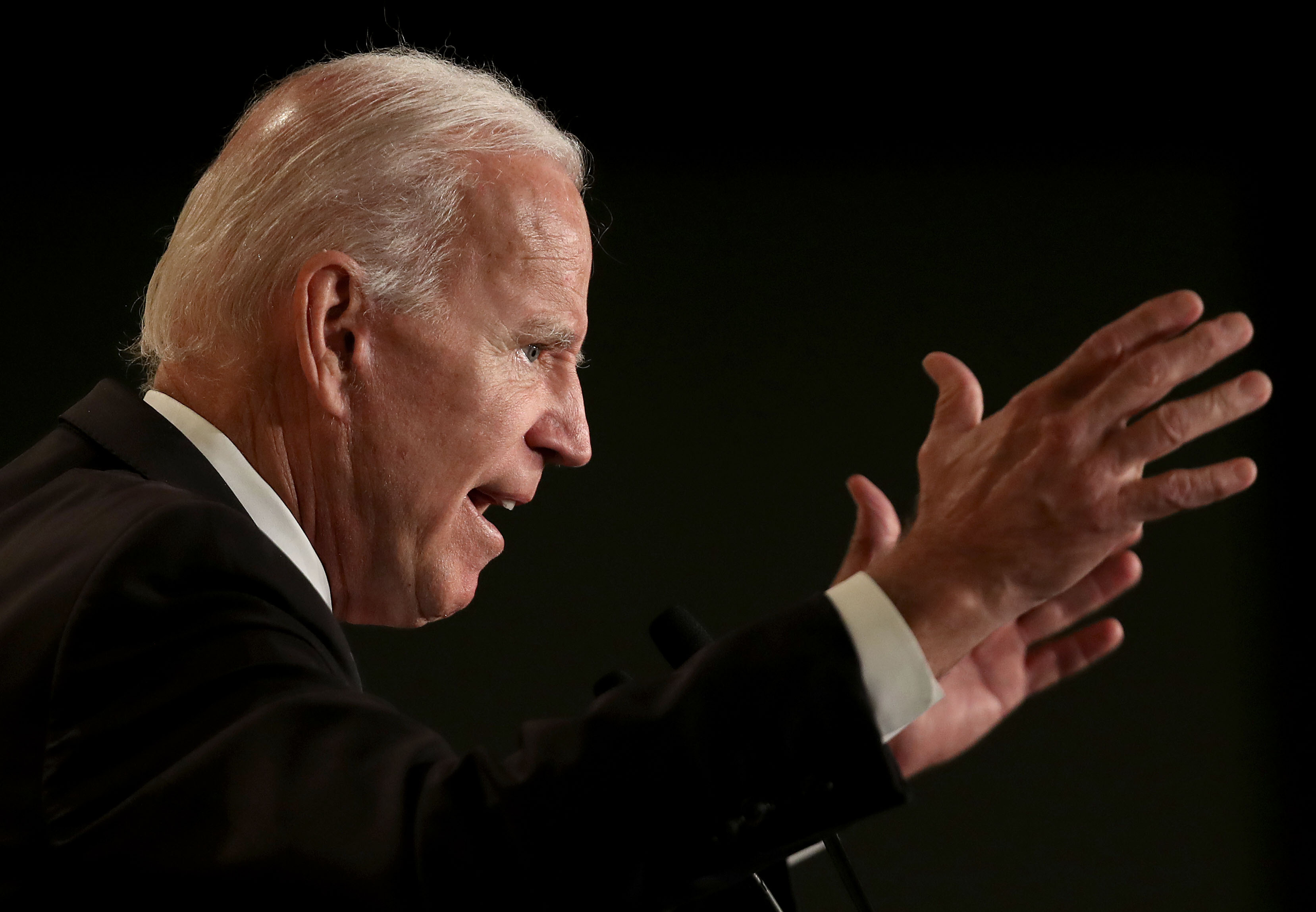 WASHINGTON, DC - MARCH 12: Former U.S. Vice president Joe Biden speaks at the International Association of Fire Fighters legislative conference March 12, 2019 in Washington, DC. The conference addresses issues including firefighter mental health, funding the 9/11 Victims Compensation Fund and collective bargaining. (Photo by Win McNamee/Getty Images)