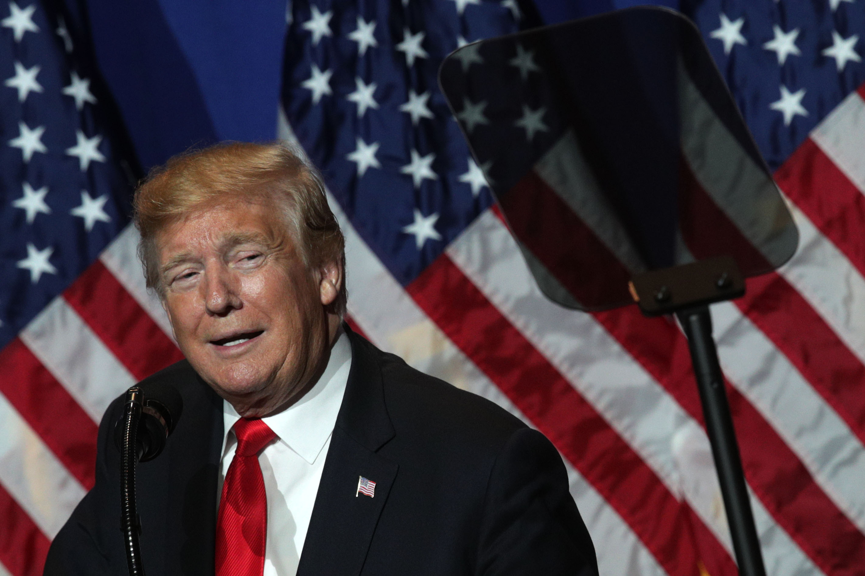 U.S. President Donald Trump addresses the National Association of Realtors Legislative Meetings & Trade Expo May 17, 2019 in Washington, DC. (Photo by Alex Wong/Getty Images)