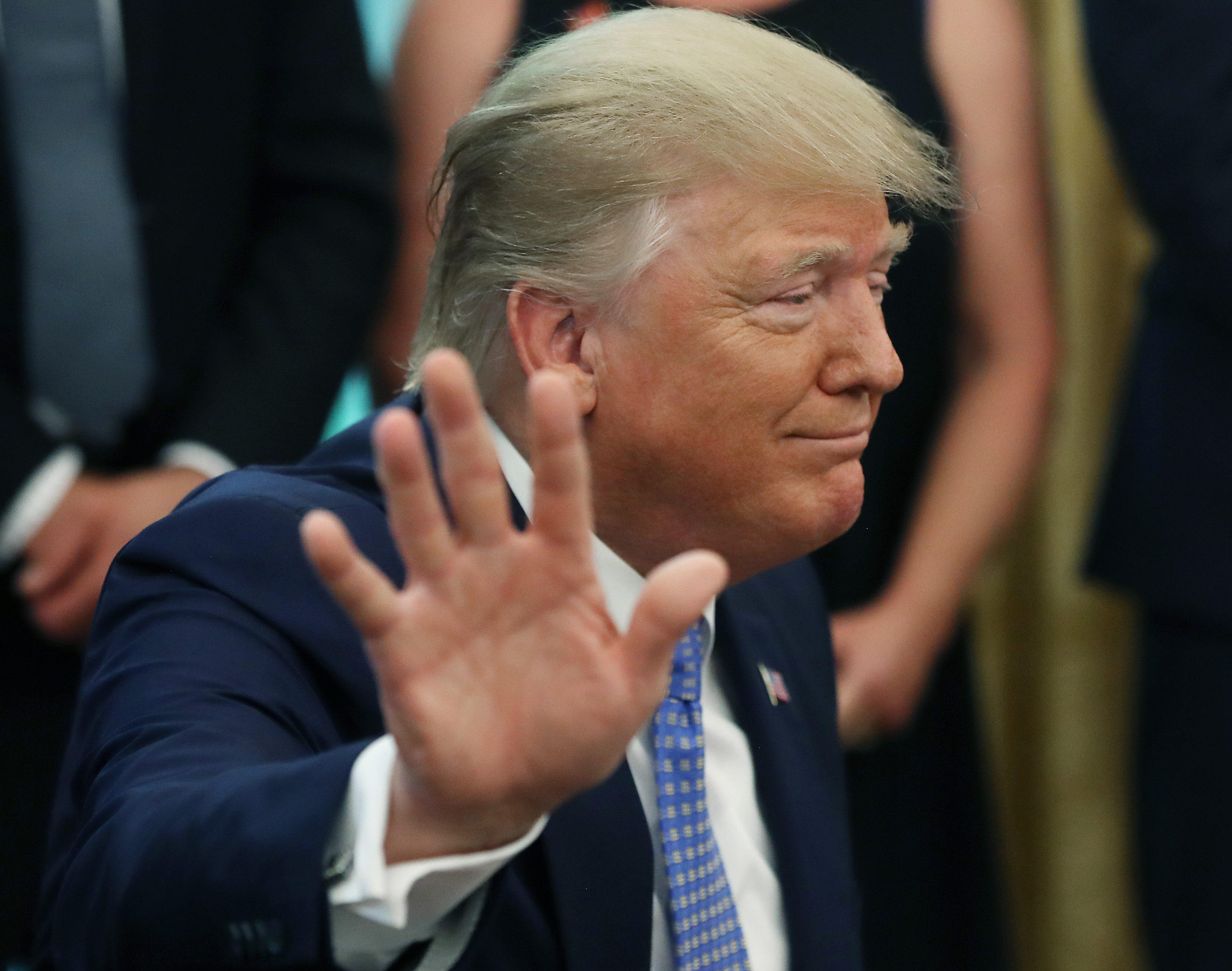 President Donald Trump speaks to reporters about Iran at the White House on June 25, 2019 in Washington, DC. CREDIT: Mark Wilson/Getty Images.