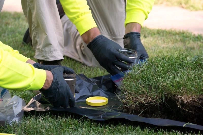 EPA workers collect soil samples. (Photo credit: Environmental Protection Agency)