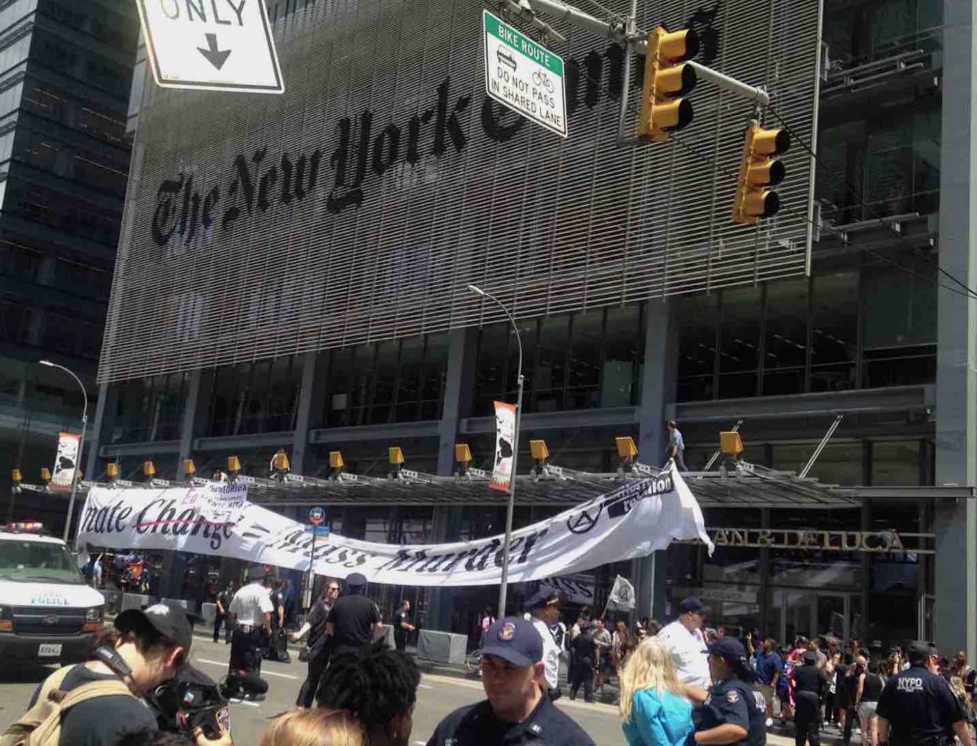 Extinction Rebellion protests outside The New York Times, June 20, 2019. CREDIT: Extinction Rebellion