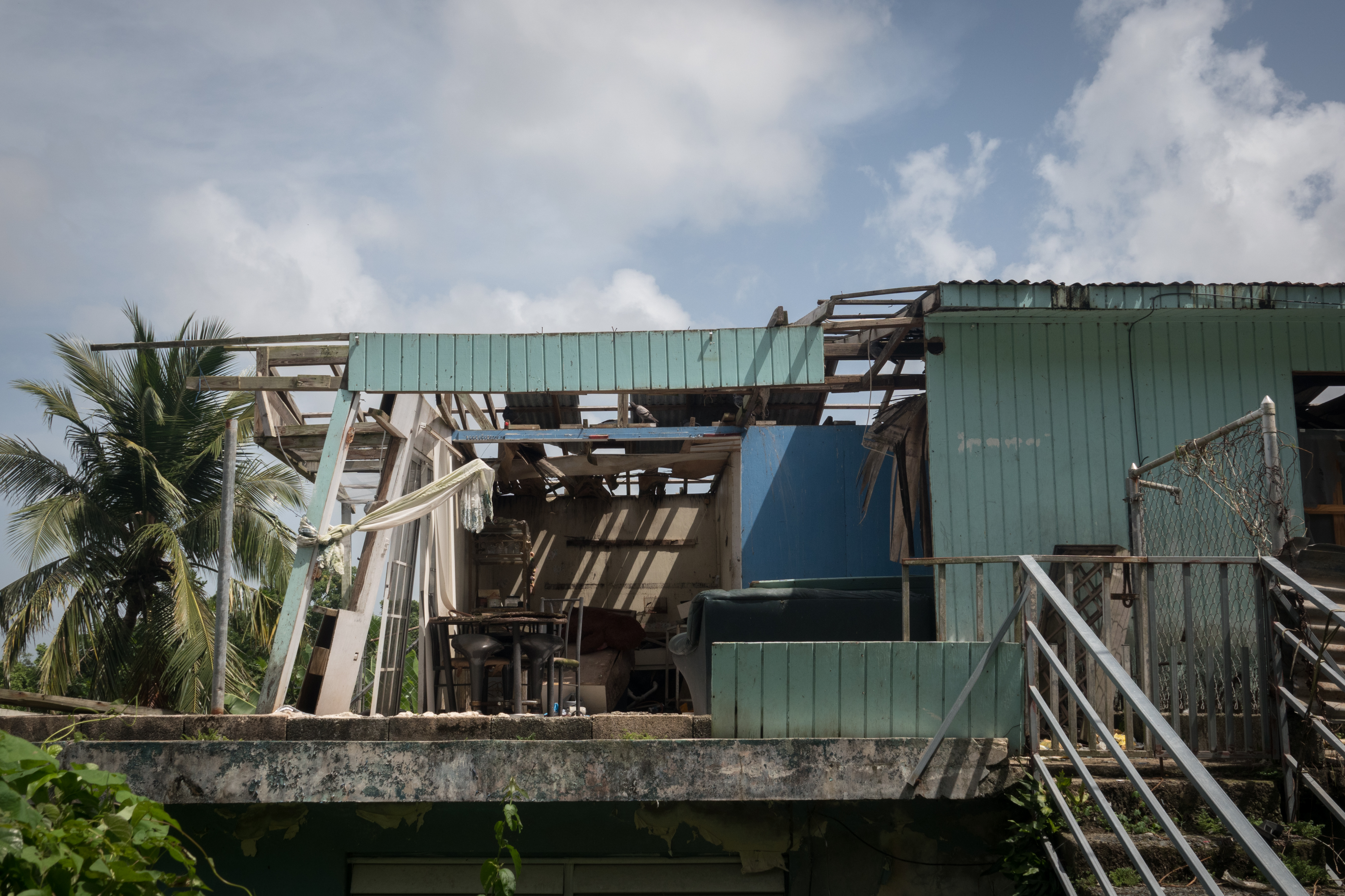 A Hurricane Maria destroyed and abandoned house in the Carola neighborhood on September 19, 2018. CREDIT: Angel Valentin/Getty Images