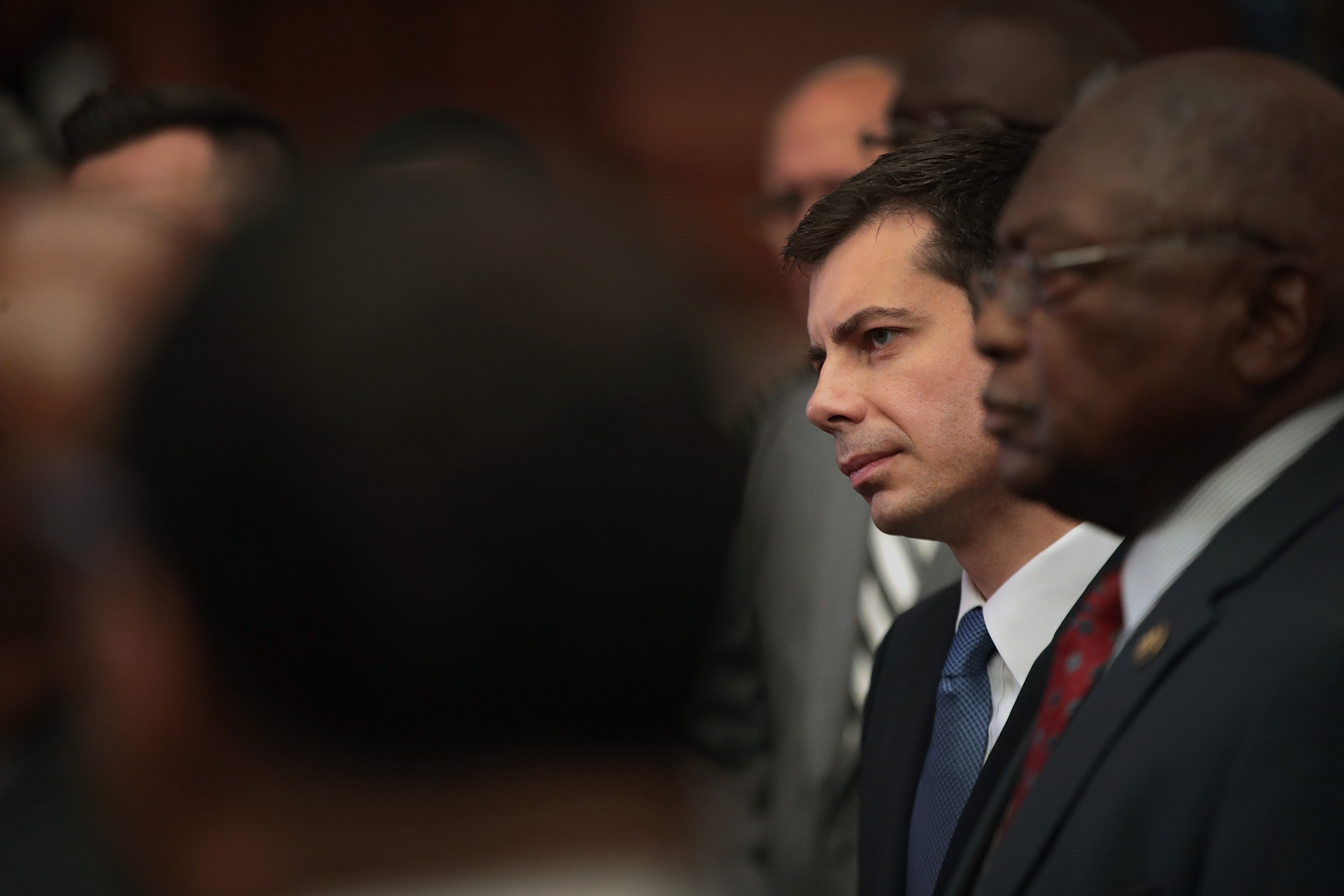 CHICAGO, ILLINOIS - JULY 02: Democratic presidential candidate and South Bend, Indiana mayor Pete Buttigieg attends the Rainbow PUSH Coalition Annual International Convention on July 2, 2019 in Chicago, Illinois. Buttigieg is dealing with racial tension in South Bend following the shooting death of Eric Logan, a black man, who was shot by South Bend Police Sgt. Ryan O'Neill, who is white. O'Neill shot Logan while investigating a report of car break-ins in the area. Logan was reported to be holding a knife when he was shot. (Photo by Scott Olson/Getty Images)