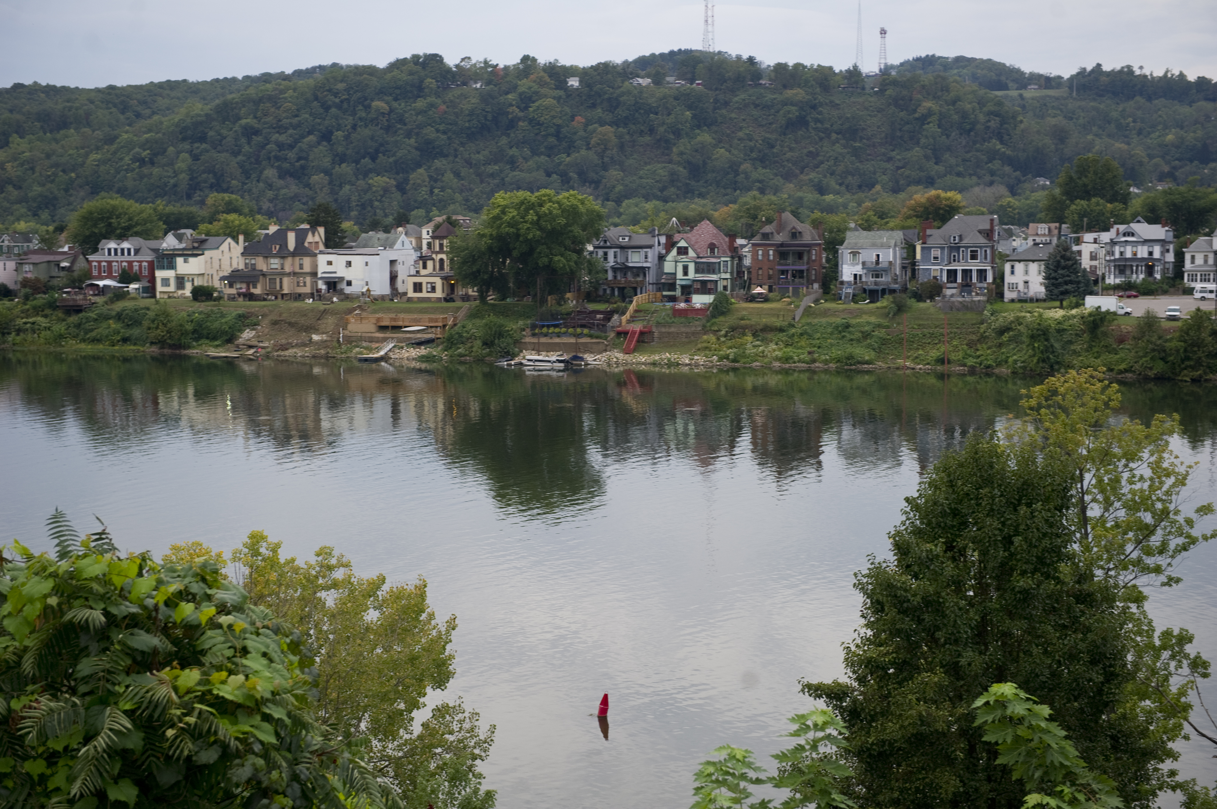 Wheeling Island seen from across The Ohio River on September 17, 2012 in Wheeling, West Virginia. CREDIT: Ann Hermes/The Christian Science Monitor via Getty Images