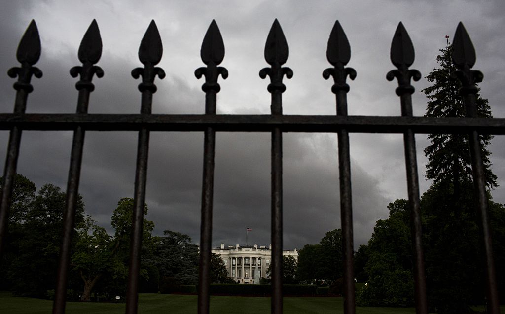 The White House is seen under dark rain clouds in Washington, DC, on June 1, 2015. (Photo credit" Andrew Caballero-Reynolds/AFP/Getty Images)
