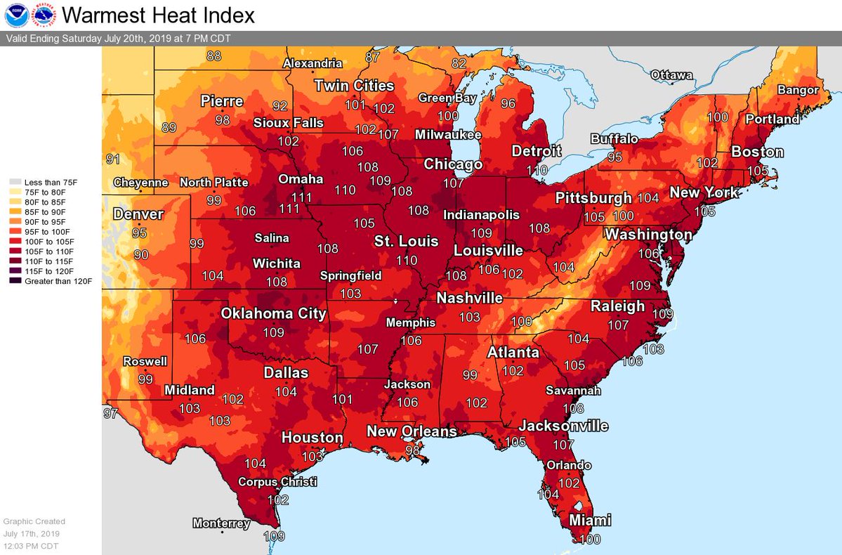 The current heat wave will set records around the country. CREDIT: NOAA.