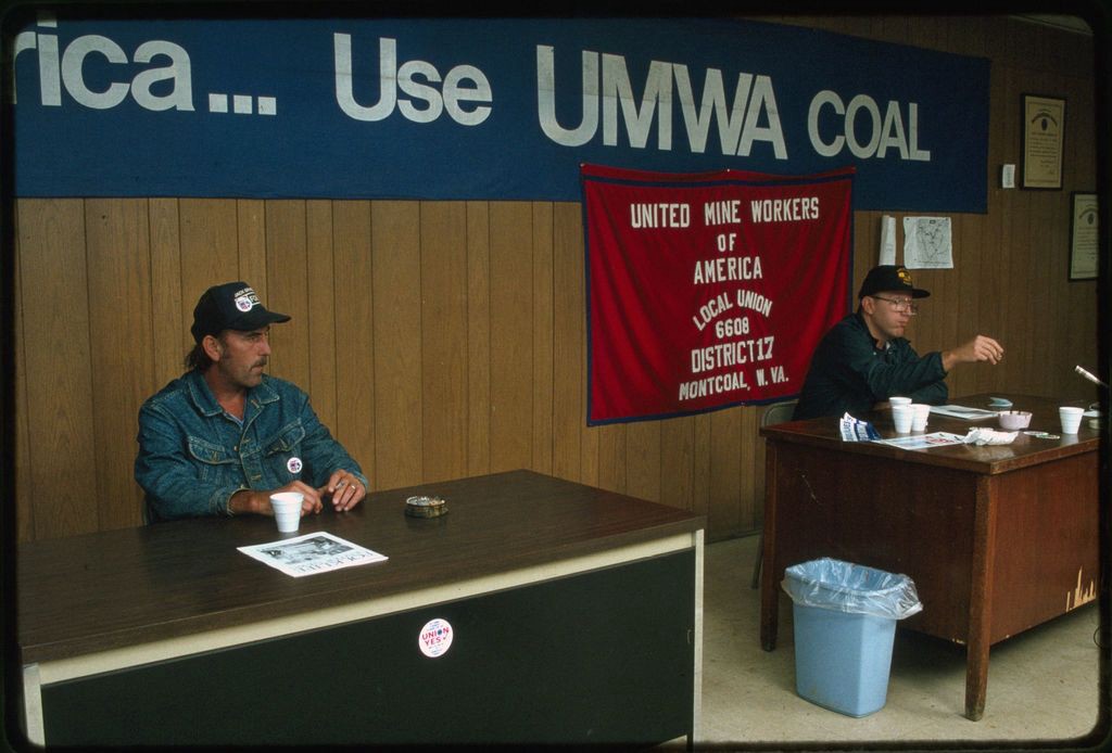 UMWA organizers at a local union hall in 1995. CREDIT: Picryl