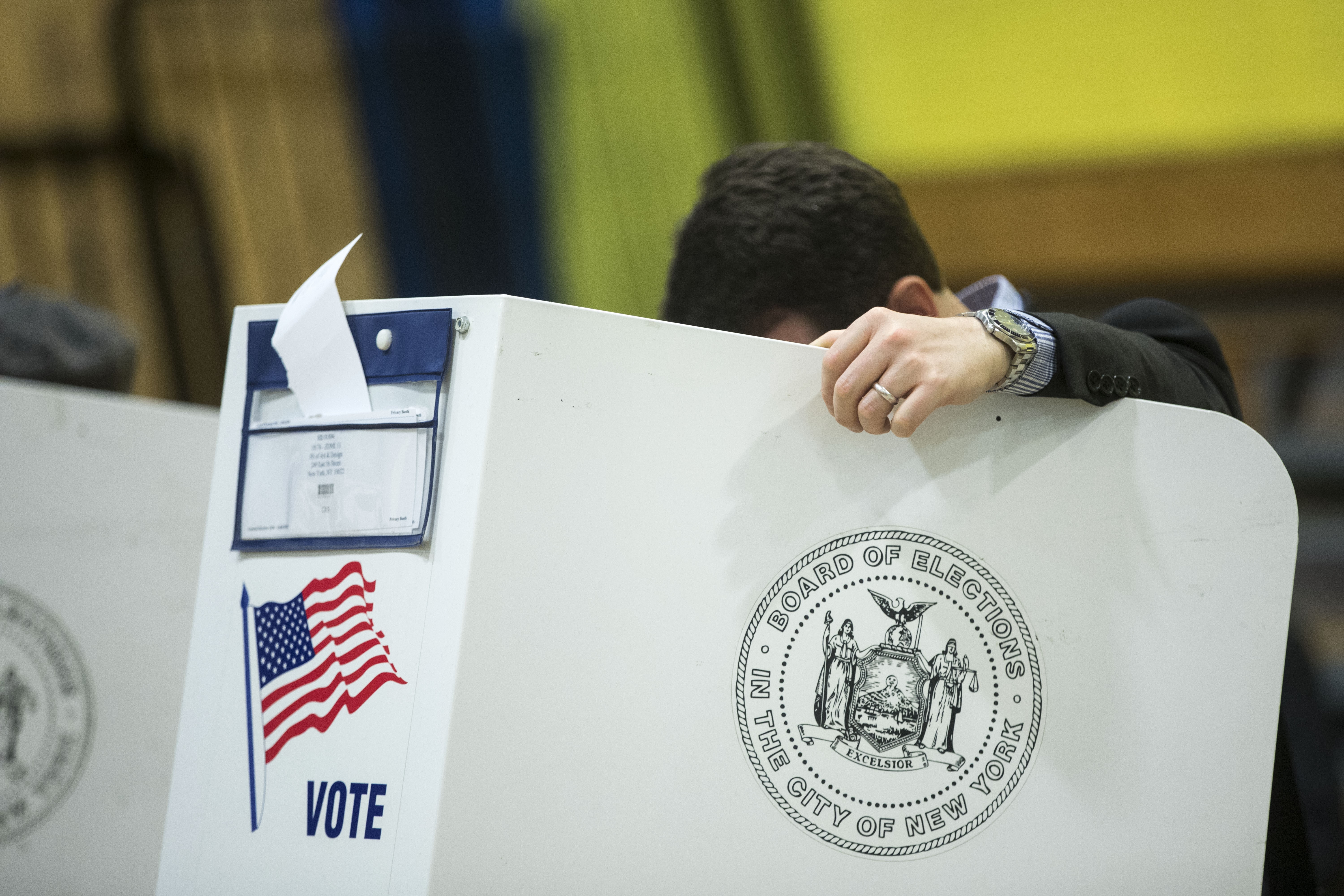Voters in New York City cast their ballots during the 2018 midterm elections CREDIT: Atilgan Ozdil/Anadolu Agency/Getty Images