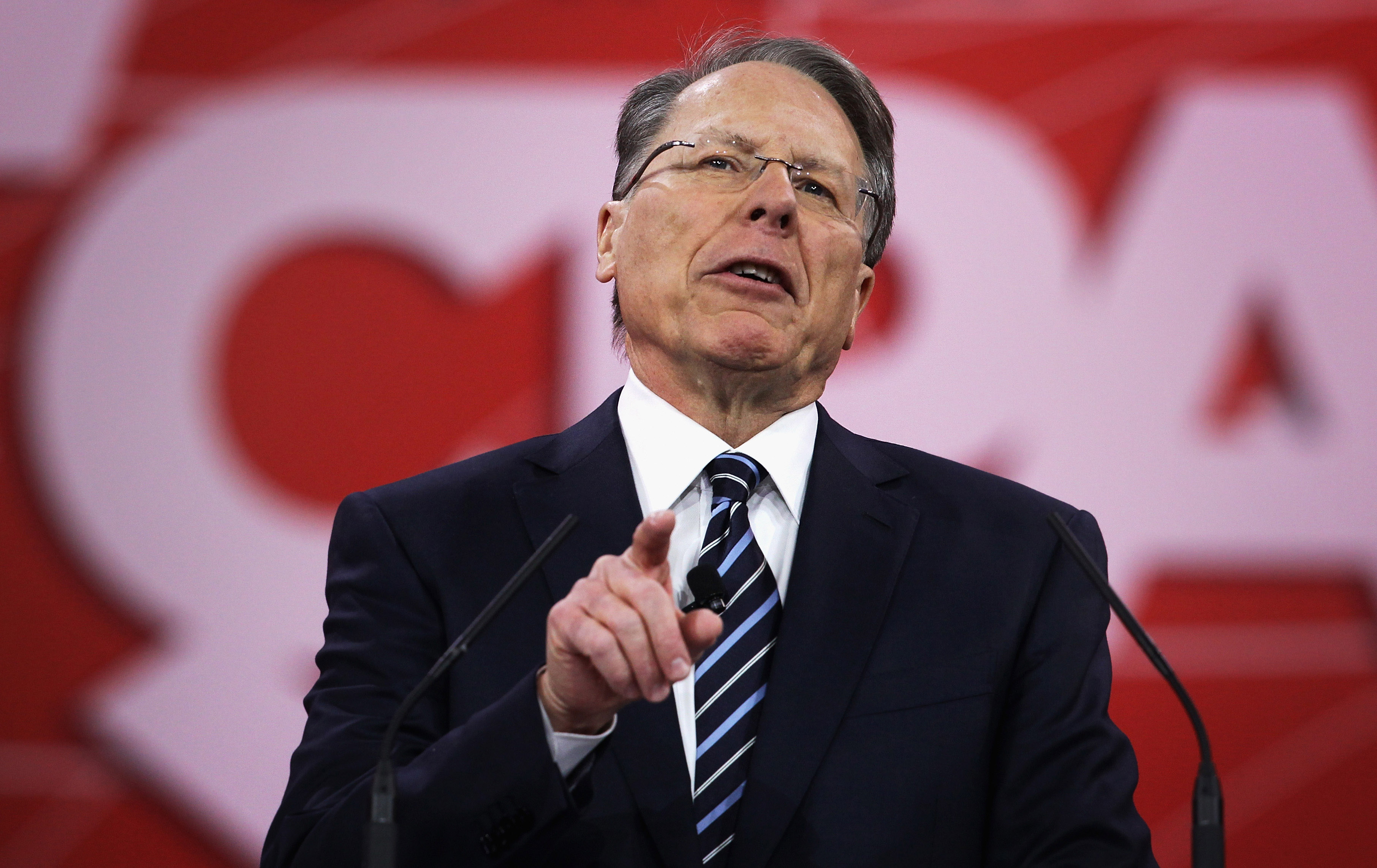 NATIONAL HARBOR, MD - FEBRUARY 27: National Rifle Association Executive Vice President Wayne LaPierre speaks at the 42nd annual Conservative Political Action Conference (CPAC) February 27, 2015 in National Harbor, Maryland. Credit: Alex Wong/Getty Images