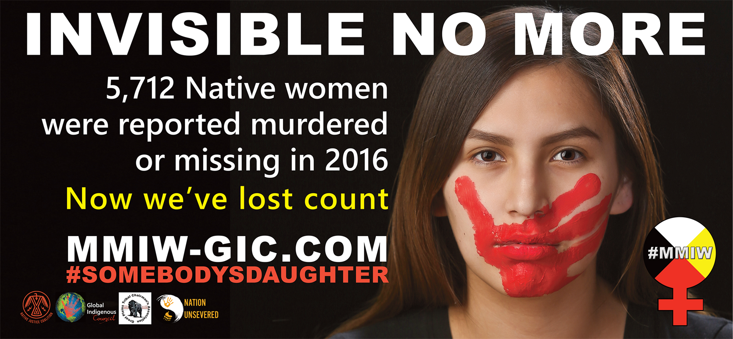 The Global Indigenous Council's "Invisible No More" billboard. CREDIT: Alter-Native Media/GIC