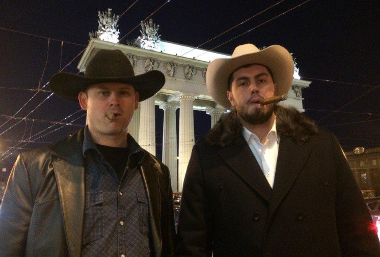 Nathan Smith (left) and Alexander Ionov (right) gather in Russia. CREDIT: TWITTER